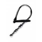 Серебристый уретральный плаг-бусины TOYFA Metal с мягким фиксириющим кольцом - ToyFa - купить с доставкой в Ессентуках