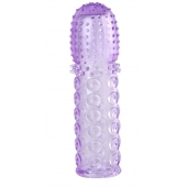 Насадка гелевая фиолетовая с точками, шипами и наплывами - 13,5 см. - Toyfa Basic - в Ессентуках купить с доставкой