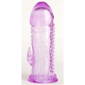 Фиолетовая гелевая насадка с шипами - 13 см. - Toyfa Basic - в Ессентуках купить с доставкой