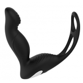 Черный вибромассажер простаты P-PLEASER W ERECTION ENHANCE - Dream Toys - в Ессентуках купить с доставкой