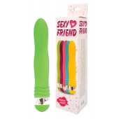 Салатовый эргономичный вибратор Sexy Friend - 17,5 см. - 1137