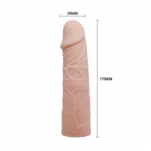 Закрытая телесная насадка-фаллос - 17 см. - Sex Expert - в Ессентуках купить с доставкой