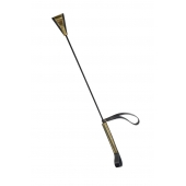 Черно-золотистый стек с хлопушкой из кожи - 62 см. - Sitabella - купить с доставкой в Ессентуках