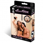 Черные фиксаторы с креплением к двери - Lux Fetish - купить с доставкой в Ессентуках