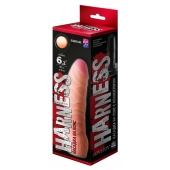 Телесная изогнутая насадка на Harness с коннектором BLACK LINE - 17 см. - LOVETOY (А-Полимер) - купить с доставкой в Ессентуках