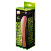 Телесная изогнутая насадка на Harness с коннектором GREEN LINE - 18 см. - LOVETOY (А-Полимер) - купить с доставкой в Ессентуках