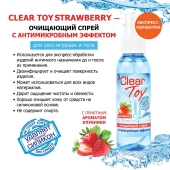 Очищающий спрей для игрушек CLEAR TOY Strawberry - 100 мл. - Биоритм - купить с доставкой в Ессентуках