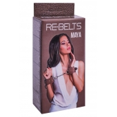 Коричневые кожаные наручники Maya - Rebelts - купить с доставкой в Ессентуках