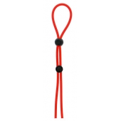 Красное лассо на пенис с двумя бусинами STRETCHY LASSO CAGE - Dream Toys - в Ессентуках купить с доставкой