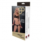 Красно-чёрные наручники на металлической цепочке - Blush Novelties - купить с доставкой в Ессентуках