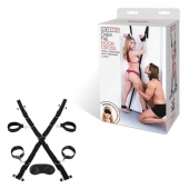 Чёрный набор для фиксации у двери - Lux Fetish - купить с доставкой в Ессентуках