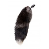Серебристая металлическая анальная втулка с хвостом чернобурой лисы - размер S - ToyFa - купить с доставкой в Ессентуках