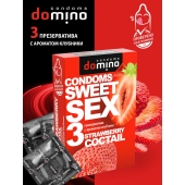 Презервативы для орального секса DOMINO Sweet Sex с ароматом клубничного коктейля  - 3 шт. - Domino - купить с доставкой в Ессентуках