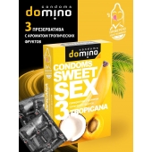 Презервативы для орального секса DOMINO Sweet Sex с ароматом тропических фруктов - 3 шт. - Domino - купить с доставкой в Ессентуках