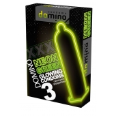 Презервативы DOMINO Neon Green со светящимся в темноте кончиком - 3 шт. - Domino - купить с доставкой в Ессентуках