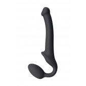 Черный безремневой страпон Silicone Bendable Strap-On S - Strap-on-me - купить с доставкой в Ессентуках