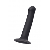 Черный фаллос на присоске Silicone Bendable Dildo M - 18 см. - Strap-on-me - купить с доставкой в Ессентуках