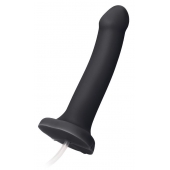 Черный фаллос с имитацией эякуляции Silicon Cum Dildo L - 19,6 см. - Strap-on-me - купить с доставкой в Ессентуках