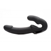 Черный безремневой страпон Urge Silicone Strap On с пультом ДУ - 24 см. - XR Brands - купить с доставкой в Ессентуках