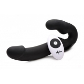 Черный безремневой страпон Urge Silicone Strap On с пультом ДУ - 24 см. - XR Brands - купить с доставкой в Ессентуках