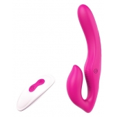 Ярко-розовый безремневой страпон REMOTE DOUBLE DIPPER - 22 см. - Dream Toys - купить с доставкой в Ессентуках