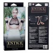 Черные мягкие наручники Entice French Cuffs с цепью - California Exotic Novelties - купить с доставкой в Ессентуках