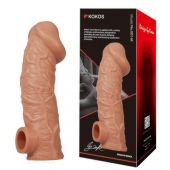 Телесная насадка на фаллос с фиксацией мошонки EXTREME SLEEVE - 15,6 см. - KOKOS - в Ессентуках купить с доставкой