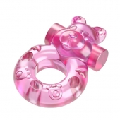 Розовое эрекционное виброкольцо на пенис Pink Bear - Baile - в Ессентуках купить с доставкой