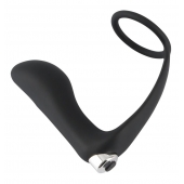 Черное эрекционное кольцо с анальной вибропробкой Vibrating Ring   Plug - Orion - в Ессентуках купить с доставкой
