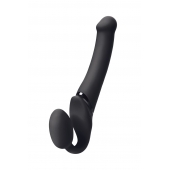 Черный безремневой вибрострапон Silicone Bendable Strap-On M - Strap-on-me - купить с доставкой в Ессентуках