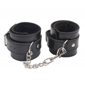 Черные оковы на ноги Obey Me Leather Ankle Cuffs - Chisa - купить с доставкой в Ессентуках