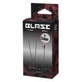 Черные зажимы на соски и клитор на цепочке DELUXE NIPPLE   CLIT CLAMPS - Dream Toys - купить с доставкой в Ессентуках