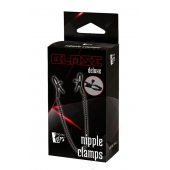 Черные зажимы на соски на цепочке BLAZE DELUXE NIPPLE CLAMPS - Dream Toys - купить с доставкой в Ессентуках
