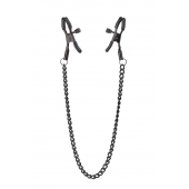 Черные зажимы на соски на цепочке BLAZE DELUXE NIPPLE CLAMPS - Dream Toys - купить с доставкой в Ессентуках