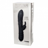 Черный вибратор с клиторальным стимулятором Twister - 23 см. - Adrien Lastic купить в Ессентуках с доставкой в Orgasmix.ru Черный вибратор с клиторальным стимулятором Twister - 23 см. - Adrien Lastic
