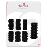 Набор из 7 черных насадок PENIS SLEEVES SET - Dream Toys - в Ессентуках купить с доставкой
