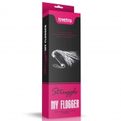 Серебристая плетка Struggle My Flogger с черной ручкой - 45 см. - Lovetoy - купить с доставкой в Ессентуках