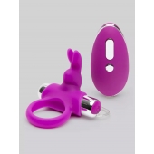 Лиловое виброкольцо с пультом ДУ Remote Control Cock Ring - Happy Rabbit - в Ессентуках купить с доставкой