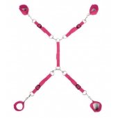 Ярко-розовый набор фиксаций на кровати Classic Bed Spreader - Lux Fetish - купить с доставкой в Ессентуках