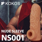 Телесная открытая насадка-реалистик с подхватом мошонки Nude Sleeve S - 10 см. - KOKOS - в Ессентуках купить с доставкой
