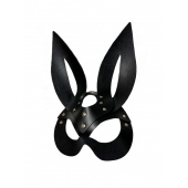 Черная кожаная маска зайки Miss Bunny - БДСМ Арсенал - купить с доставкой в Ессентуках