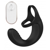 Черный анальный стимулятор с эрекционными кольцами Remote Couple Teaser - Dream Toys - в Ессентуках купить с доставкой