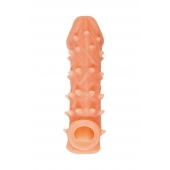 Телесная закрытая насадка с пупырышками Cock Sleeve Size L - 17,6 см. - KOKOS - в Ессентуках купить с доставкой