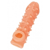 Телесная закрытая насадка с пупырышками Cock Sleeve Size L - 17,6 см. - KOKOS - в Ессентуках купить с доставкой