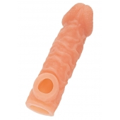Телесная закрытая насадка с шершавой головкой Cock Sleeve Size M - 15,6 см. - KOKOS - в Ессентуках купить с доставкой
