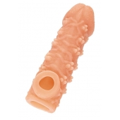 Телесная закрытая насадка с пучками шишечек Cock Sleeve Size S - 13,8 см. - KOKOS - в Ессентуках купить с доставкой