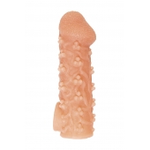 Телесная закрытая насадка с пучками шишечек Cock Sleeve Size M - 15,6 см. - KOKOS - в Ессентуках купить с доставкой