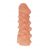 Телесная закрытая насадка с шариками Cock Sleeve Size M - 15,6 см. - KOKOS - в Ессентуках купить с доставкой