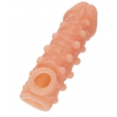 Телесная закрытая насадка с шариками Cock Sleeve Size M - 15,6 см. - KOKOS - в Ессентуках купить с доставкой