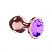 Пробка цвета розового золота с фиолетовым кристаллом Diamond Amethyst Shine S - 7,2 см. - Lola Games - купить с доставкой в Ессентуках
